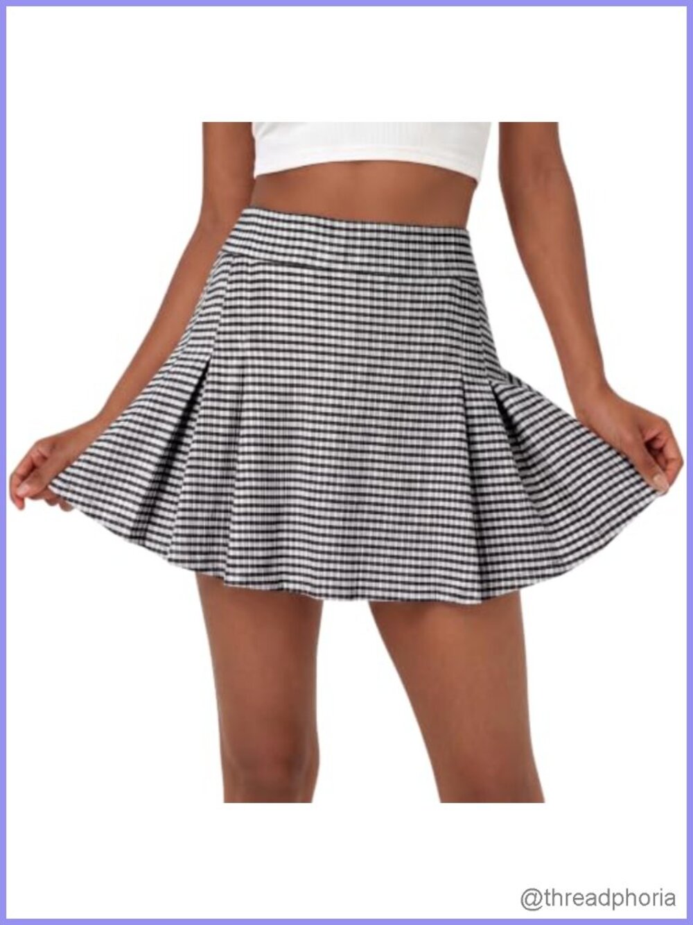Womens Plaid Mini Skort High Waisted Tennis Skirt with Shorts